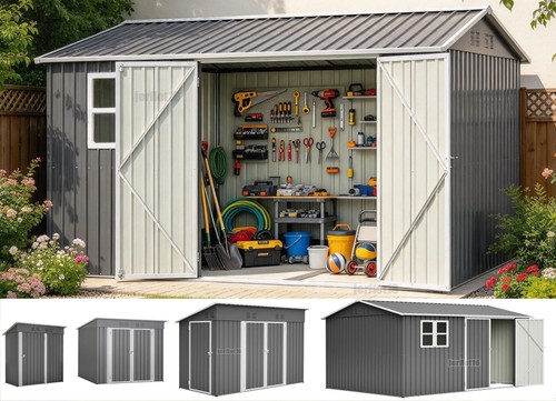 Garden shed metal tool storage - garden,