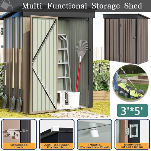5x3ft metal garden shed - 5x3ft,