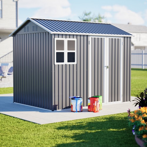 Metal garden shed with - garden, window
