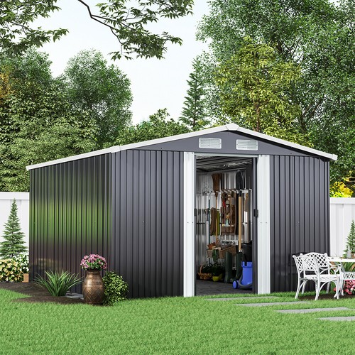 10x8ft metal steel garden - steel, shed