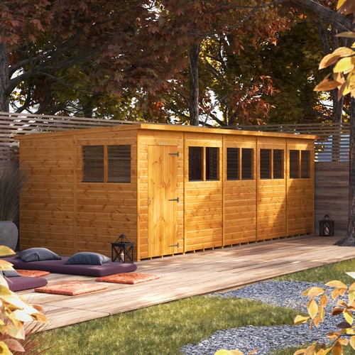 Shed power pent garden - power,