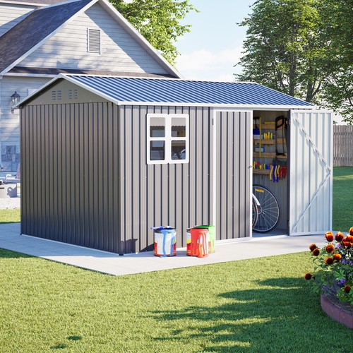 10x8ft garden shed metal apex - 10x8ft,