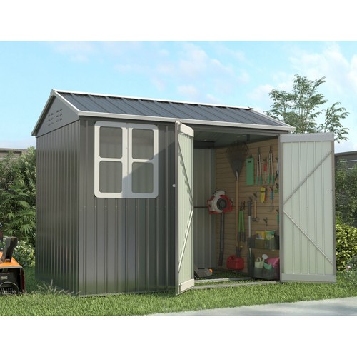 Garden shed 8x6ft steel apex - garden,