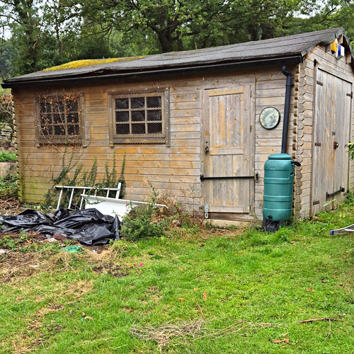 Wooden pent roof garden shed - wooden,