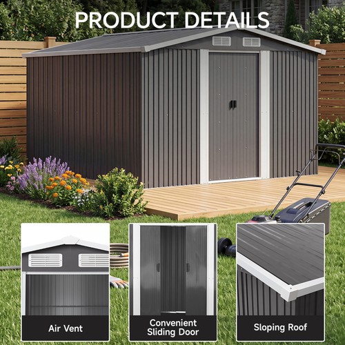 10x8ft garden shed metal apex - 10x8ft,