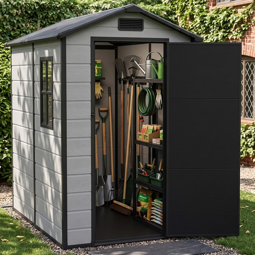 4x6ft plastic garden shed - garden,