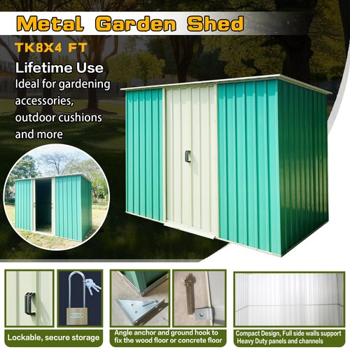 8x4 metal garden shed - garden,