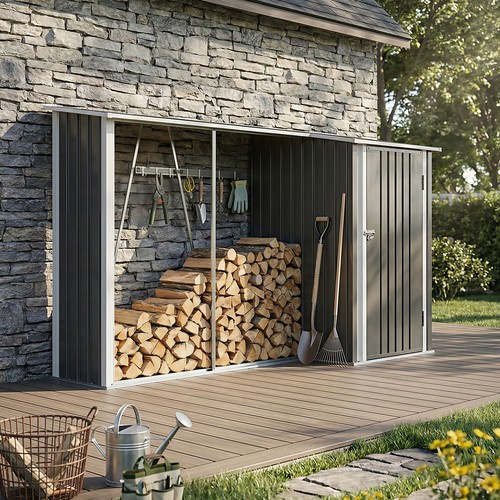Metal garden shed - sloped, roof